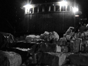 arang yang terbuat dari kayu bakau , dimuat ke kapal untuk diseludupkan. (potretkepri.com)