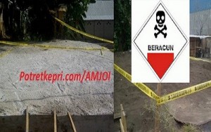 limbah b3 dipantai stress Batu Ampar. foto (potretkepri.com)