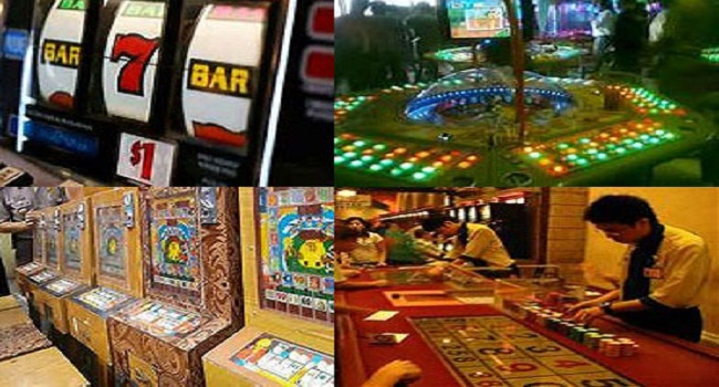 Beberapa jenis mesin jackpot yang digunakana sebagai sarana perjudian  lokasi gelanggang permainan. foto / ist. potretkepri.com)