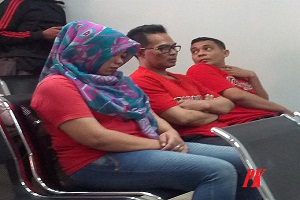 Terdakwa sabu suami siteri ( Junaidi dan Widya ) divonis 14 belas tahun penjara. sama hal dengan terdakwa Nurcholis divonis 14 tahun penjara. foto / as (potretkepri.com)